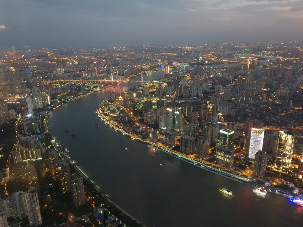 Vista di Shanghai dall'alto